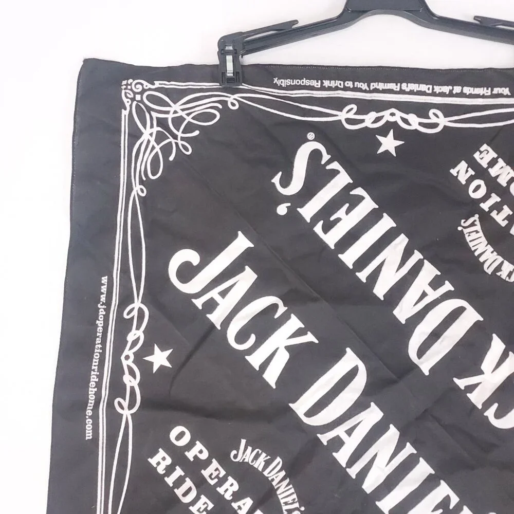 Jack Daniels Bandana Black Old No. 7 Handkerchief Scarf 21